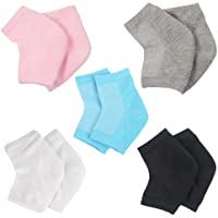 MINGZE 5 Calcetines De Tacón De Gel- Para Recuperación Y Suaviza De Piel Seca Agrietada De Pies- Hidratante Cuidado De…